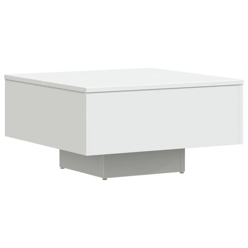 Table basse design moderne et contemporaine 60 x 60 x 31,5 cm bois d'ingénierie blanc DEC037927