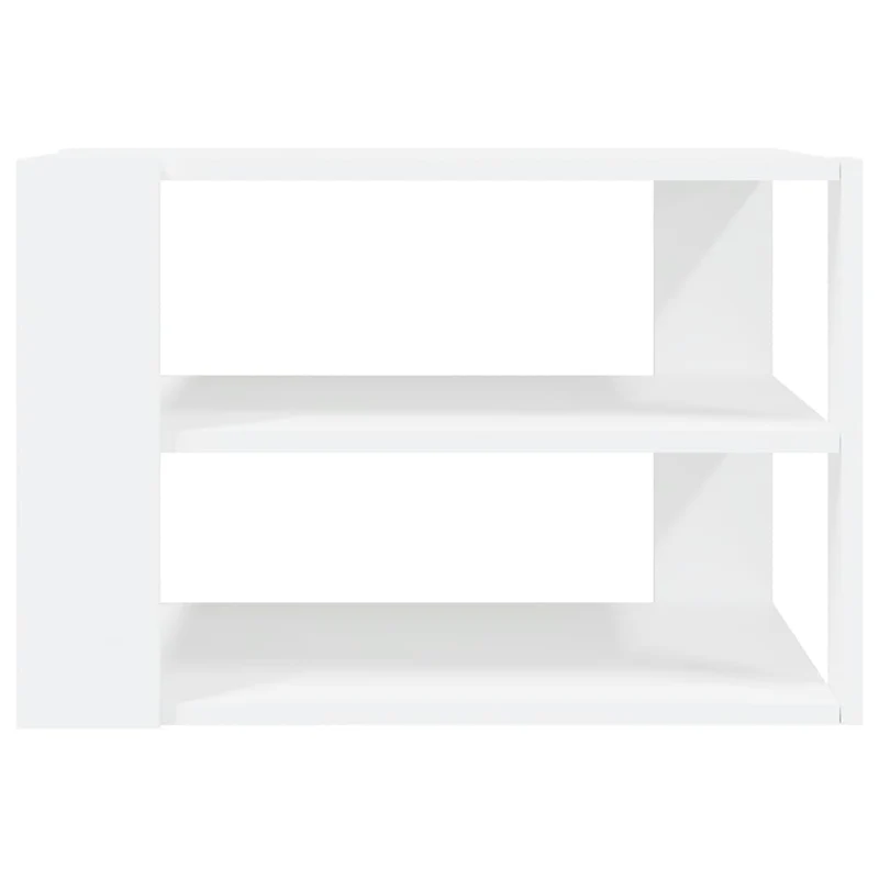 Table basse 3 niveaux design moderne et contemporaine 59,5 x 59,5 x 40 cm bois d'ingénierie blanc DEC037906