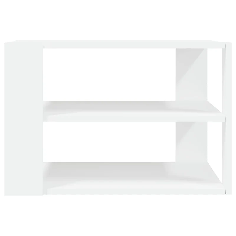 Table basse 3 niveaux design moderne et contemporaine 59,5 x 59,5 x 40 cm bois d'ingénierie blanc DEC037906