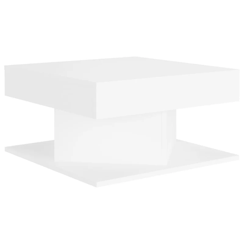Table basse design moderne et contemporaine 57 x 57 x 30 cm bois d'ingénierie blanc DEC037905