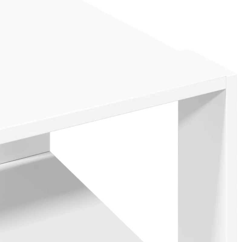 Table basse design moderne et contemporaine 51,5 x 51,5 x 30 cm bois d'ingénierie blanc DEC037890