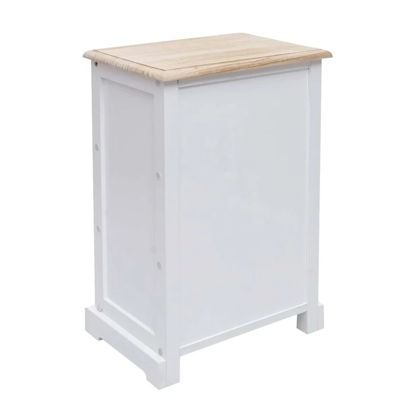 Commode armoire à tiroirs en bois rotin 63x40x28 cm blanc couleur naturelle 04_0006508