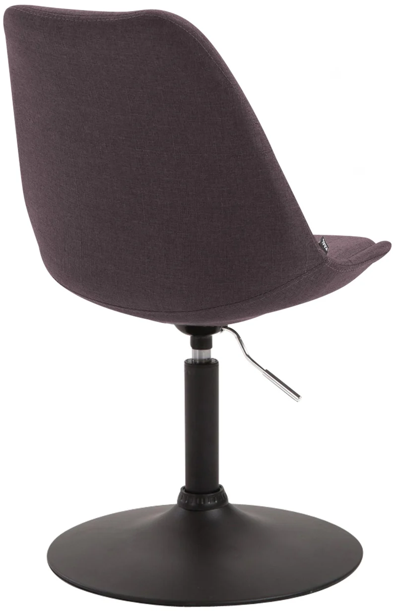 Chaise de salle à manger x1 pivotante hauteur réglable en tissu marron et pied trompette en métal noir 10_0003768