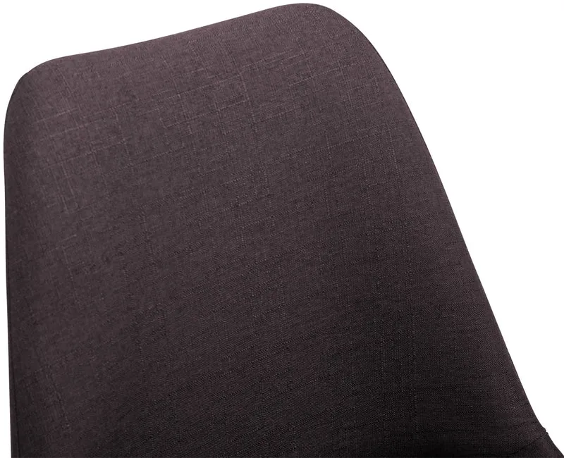 Chaise de salle à manger x1 pivotante hauteur réglable en tissu marron et pied trompette en métal noir 10_0003768