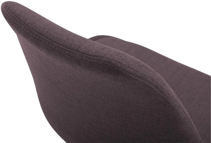 Chaise de salle à manger x1 pivotante hauteur réglable en tissu marron et pied trompette en métal noir 10_0003768