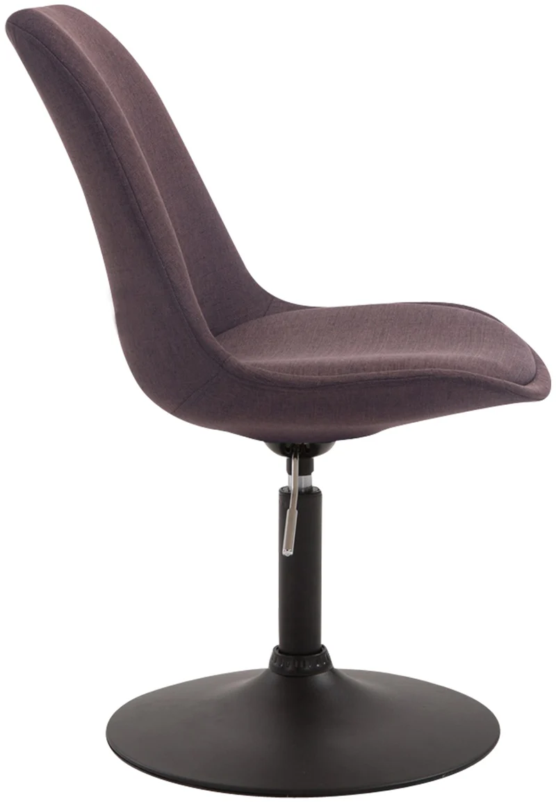 Chaise de salle à manger x1 pivotante hauteur réglable en tissu marron et pied trompette en métal noir 10_0003768