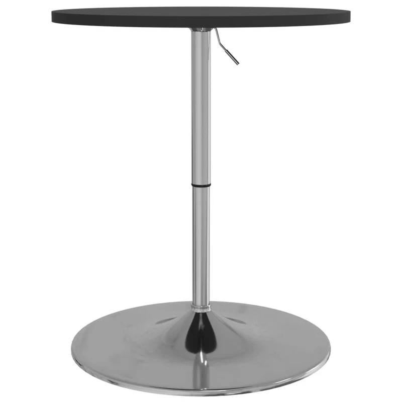 Table d’appoint multifonction table de bar hauteur réglable 69-90 cm diamètre 60 cm en bois d'ingénierie noir et acier chromé DEC036493