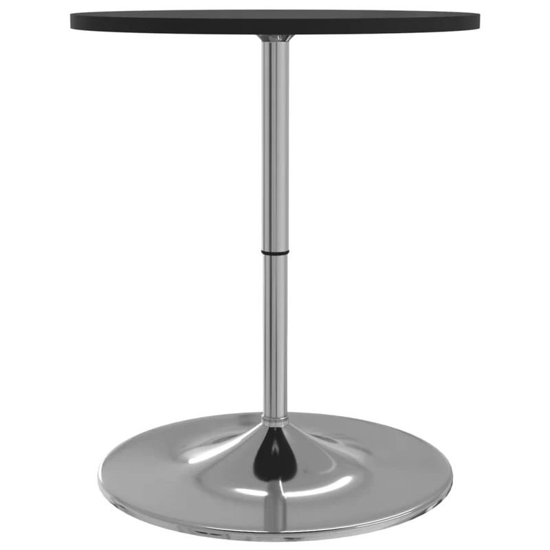 Table d’appoint multifonction table de bar hauteur réglable 69-90 cm diamètre 60 cm en bois d'ingénierie noir et acier chromé DEC036493