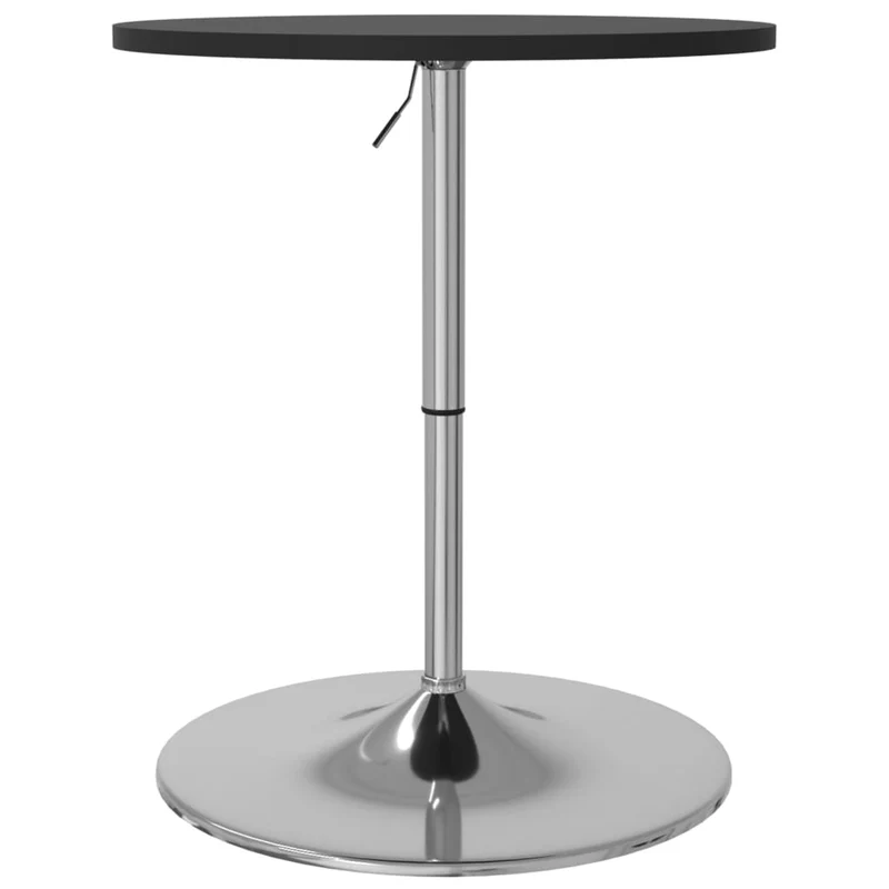 Table d’appoint multifonction table de bar hauteur réglable 69-90 cm diamètre 60 cm en bois d'ingénierie noir et acier chromé DEC036493