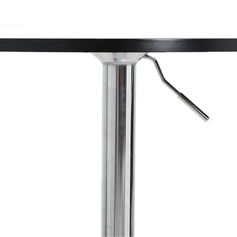 Table d’appoint multifonction table de bar hauteur réglable 69-90 cm diamètre 60 cm en bois d'ingénierie noir et acier chromé DEC036493