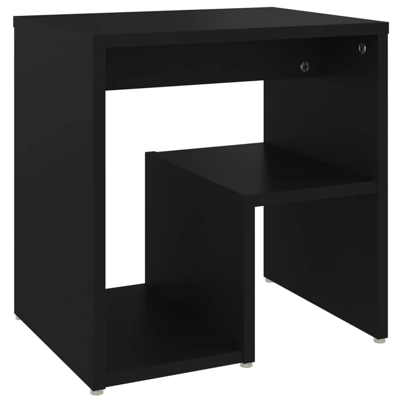 Lot de 2 tables de chevet avec étagères 40 x 30 x 40 cm bois d'ingénierie noir DEC035502