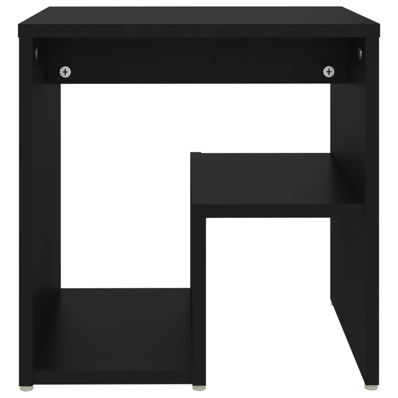 Lot de 2 tables de chevet avec étagères 40 x 30 x 40 cm bois d'ingénierie noir DEC035502