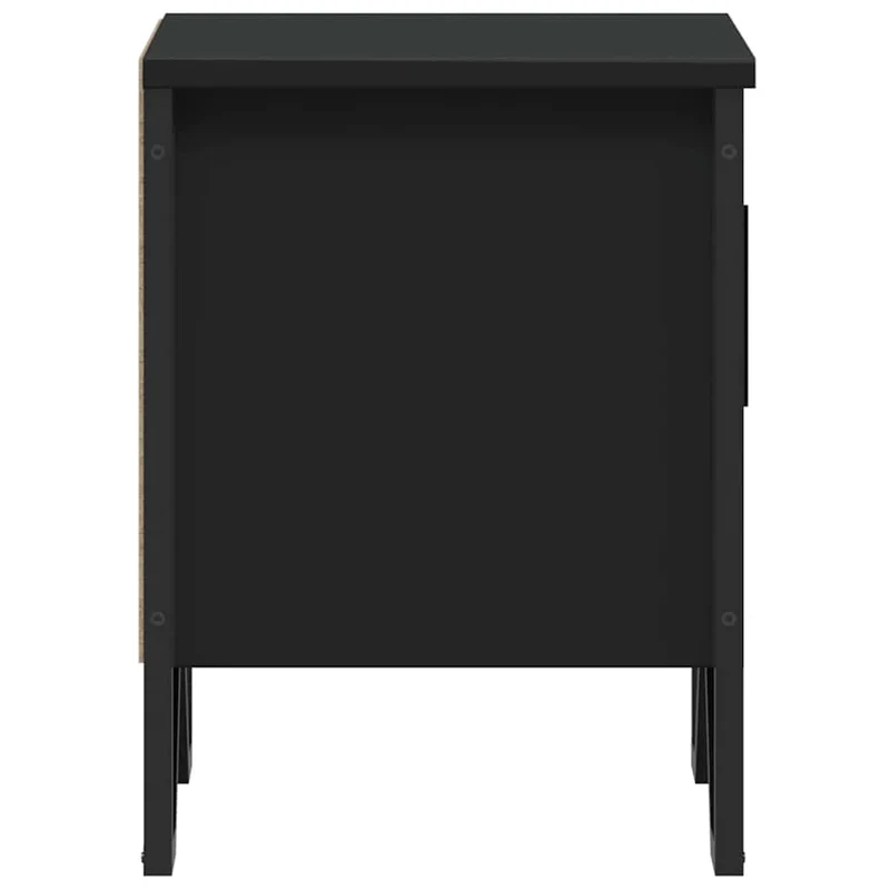 Lot de 2 tables de chevet avec compartiment avec porte 40x30x40 cm aggloméré et métal noir DEC035495