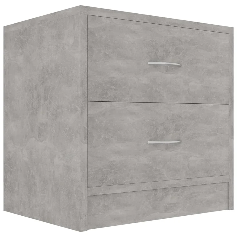 Lot de 2 tables de chevet avec deux tiroirs 40 x 30 x 40 cm bois d'ingénierie gris DEC035349