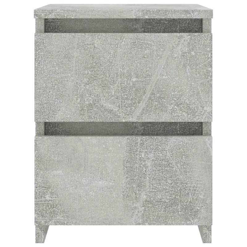 Lot de 2 tables de chevet avec deux tiroirs 30 x 30 x 40 cm bois d’ingénierie gris DEC035340