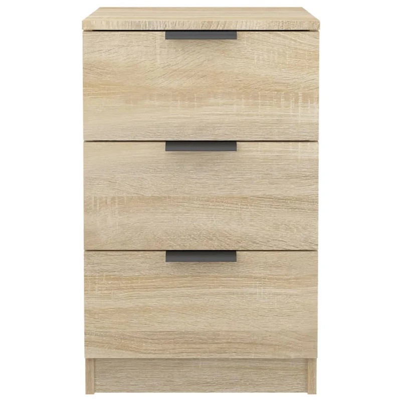 Lot de 2 tables de chevet avec 3 tiroirs 40 x 36 x 65 cm bois d'ingénierie couleur chêne DEC035266