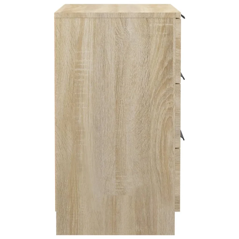 Lot de 2 tables de chevet avec 3 tiroirs 40 x 36 x 65 cm bois d'ingénierie couleur chêne DEC035266