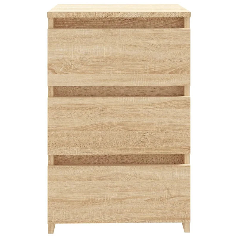 Lot de 2 tables de chevet avec 3 tiroirs 40 x 35 x 62,5 cm aggloméré couleur chêne DEC035260