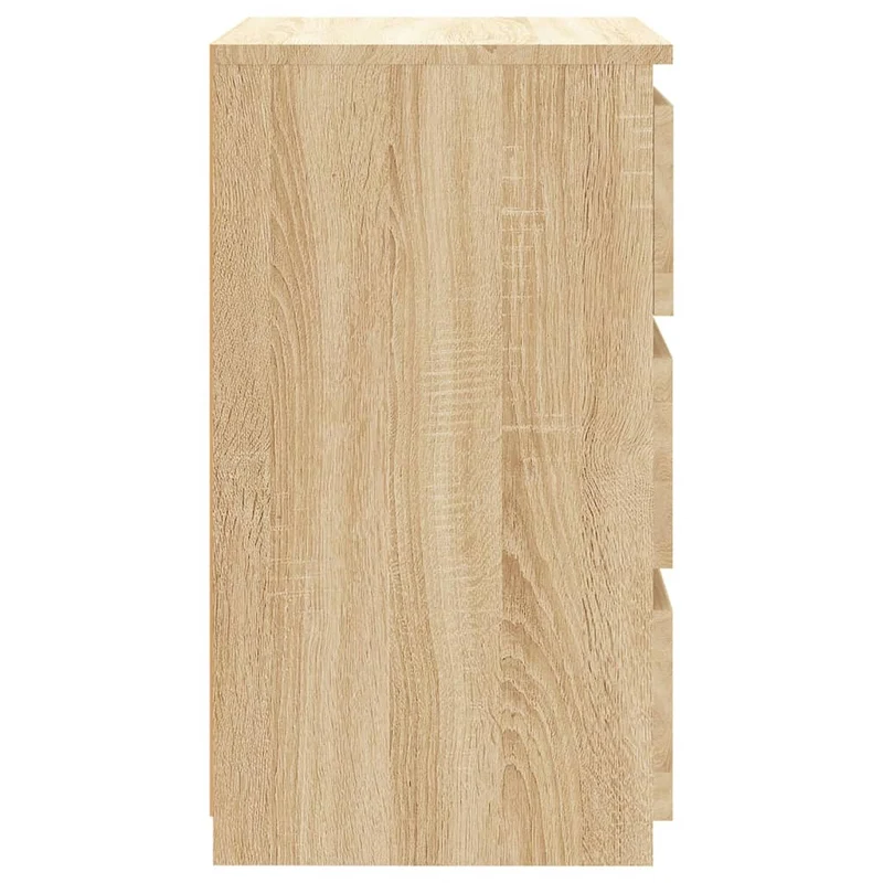 Lot de 2 tables de chevet avec 3 tiroirs 40 x 35 x 62,5 cm aggloméré couleur chêne DEC035260