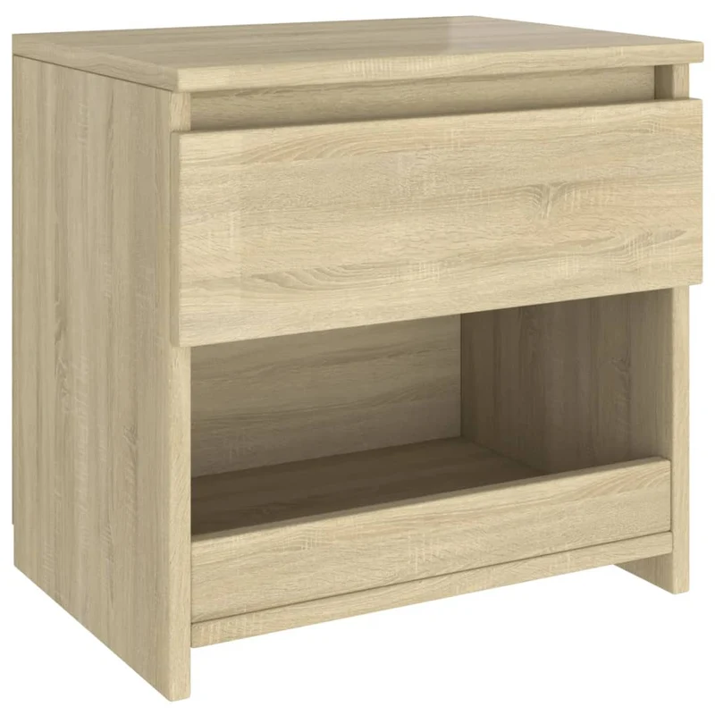 Lot de 2 tables de chevet avec tiroir et compartiment ouvert 40 x 30 x 39 cm aggloméré couleur chêne DEC035228