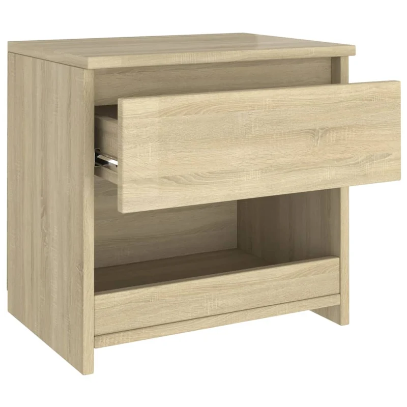 Lot de 2 tables de chevet avec tiroir et compartiment ouvert 40 x 30 x 39 cm aggloméré couleur chêne DEC035228