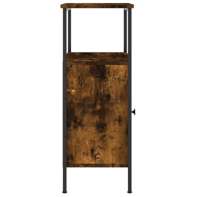 Lot de 2 tables de chevet avec compartiment avec porte 41 x 31 x 80 cm bois ingénierie marron et fer DEC035138