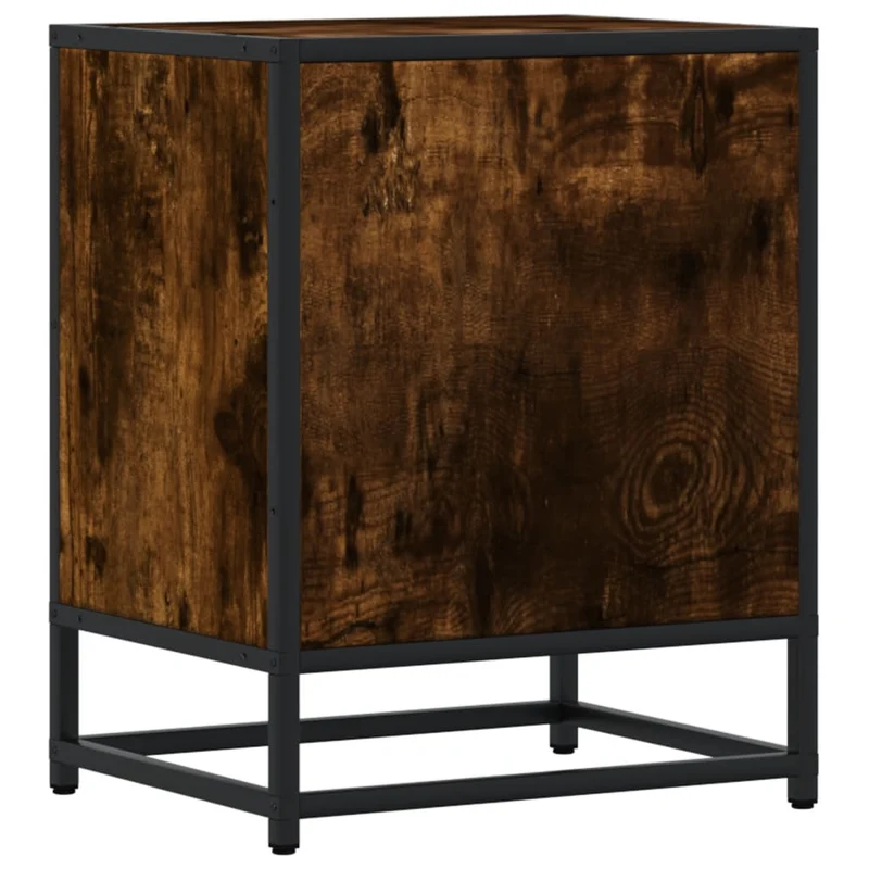 Lot de 2 tables de chevet avec deux tiroirs 40 x 31 x 50 cm bois ingénierie marron et acier DEC035084