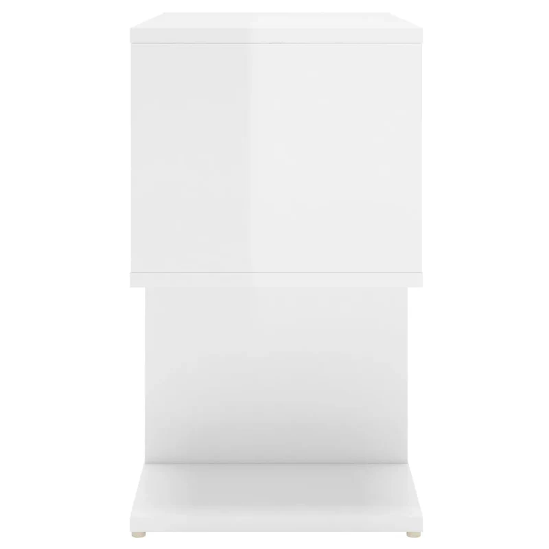 Lot de 2 tables de chevet avec étagères 50 x 30 x 51,5 cm en bois d'ingénierie blanc brilliant DEC035041