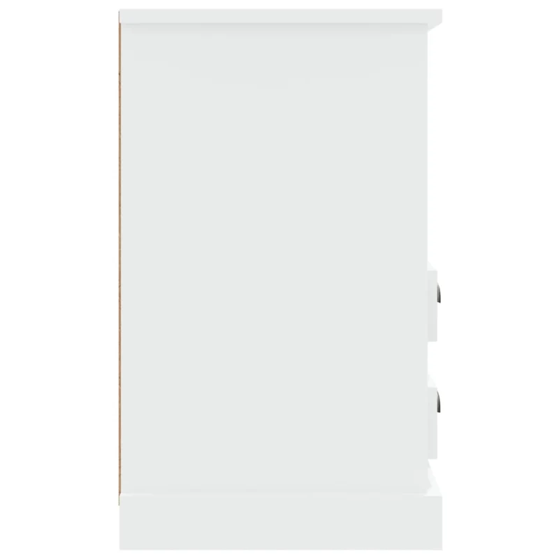 Lot de 2 tables de chevet avec tiroirs et compartiment 43 x 36 x 60 cm bois d'ingénierie blanc brilliant DEC035034