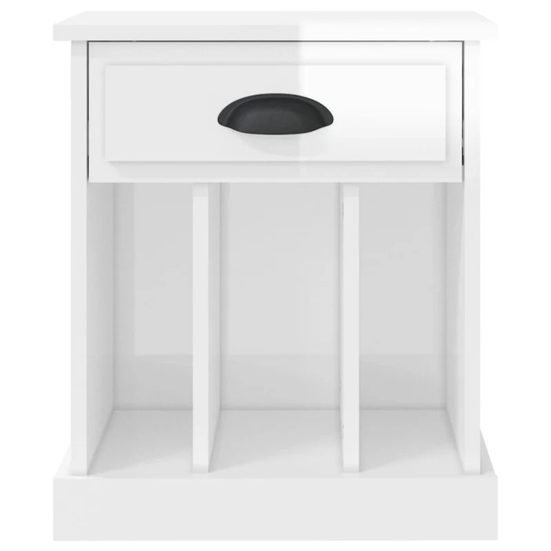 Lot de 2 tables de chevet avec tiroir et 3 compartiments 43 x 36 x 50 cm bois d'ingénierie blanc DEC035033