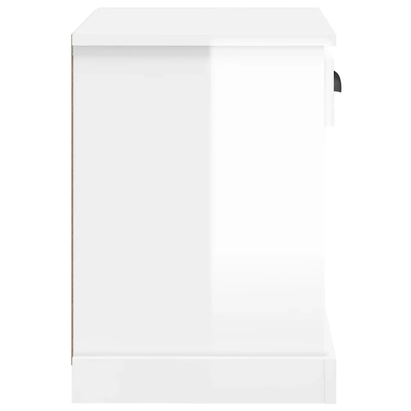 Lot de 2 tables de chevet avec tiroir et 3 compartiments 43 x 36 x 50 cm bois d'ingénierie blanc DEC035033