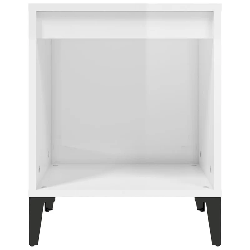 Lot de 2 tables de chevet avec compartiment ouvert 40 x 35 x 50 cm bois d'ingénierie blanc et métal DEC035005