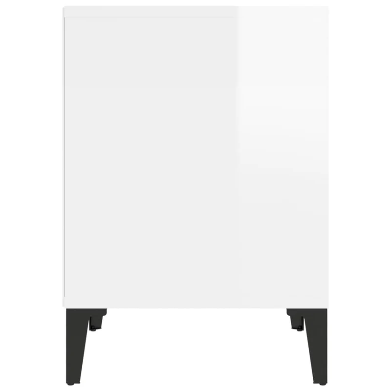 Lot de 2 tables de chevet avec compartiment ouvert 40 x 35 x 50 cm bois d'ingénierie blanc et métal DEC035005