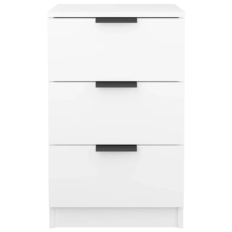 Lot de 2 tables de chevet avec 3 tiroirs 40 x 36 x 65 cm bois d'ingénierie blanc DEC034953