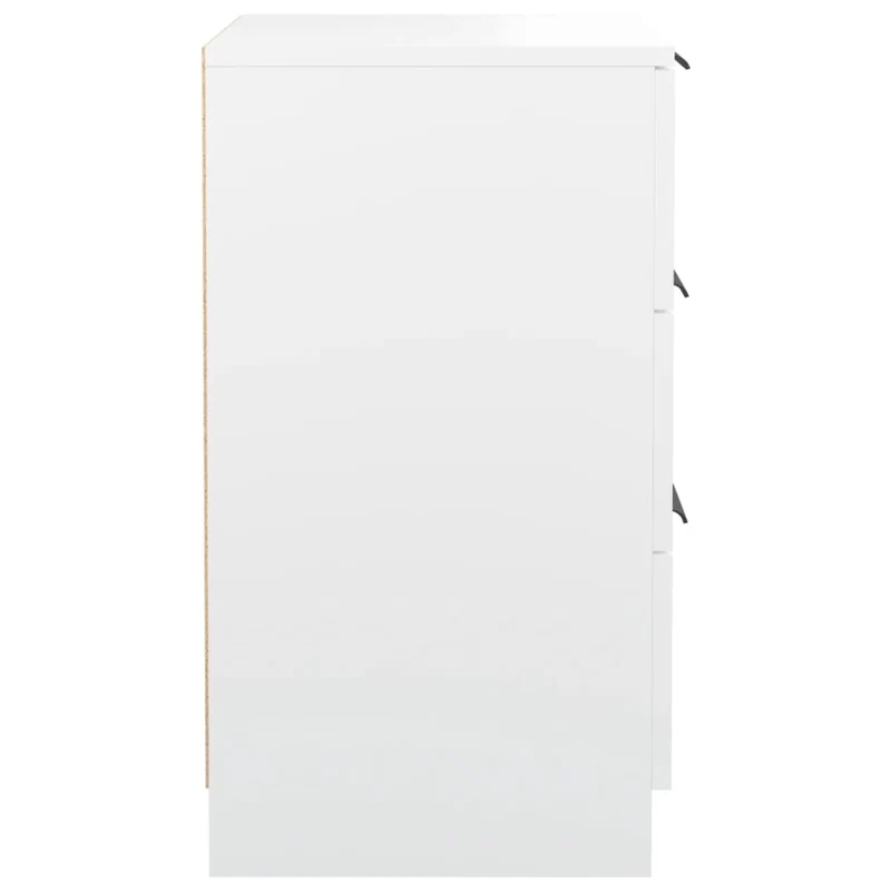 Lot de 2 tables de chevet avec 3 tiroirs 40 x 36 x 65 cm bois d'ingénierie blanc DEC034953