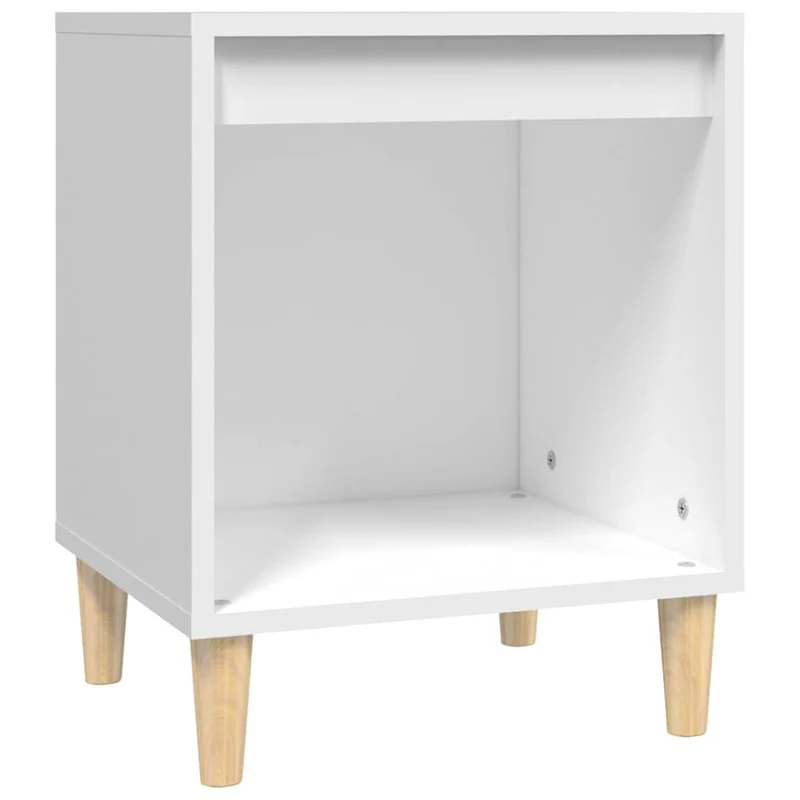 Lot de 2 tables de chevet avec compartiment ouvert 40 x 35 x 50 cm bois d'ingénierie blanc DEC034927
