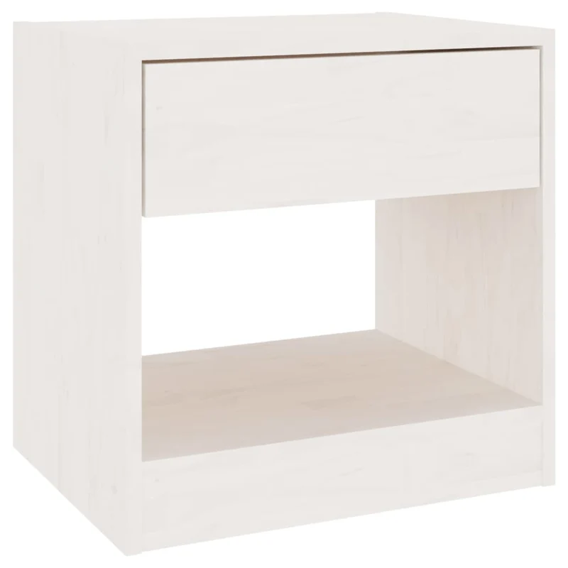 Lot de 2 tables de chevet avec tiroir et compartiment ouvert 40 x 31 x 40 cm bois de pin blanc DEC034902