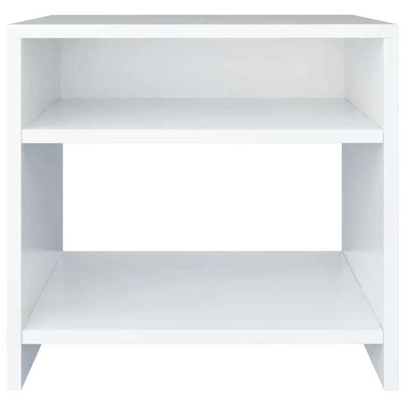 Lot de 2 tables de chevet avec compartiment ouvert et étagère 40 x 30 x 40 cm bois d'ingénierie blanc DEC034891