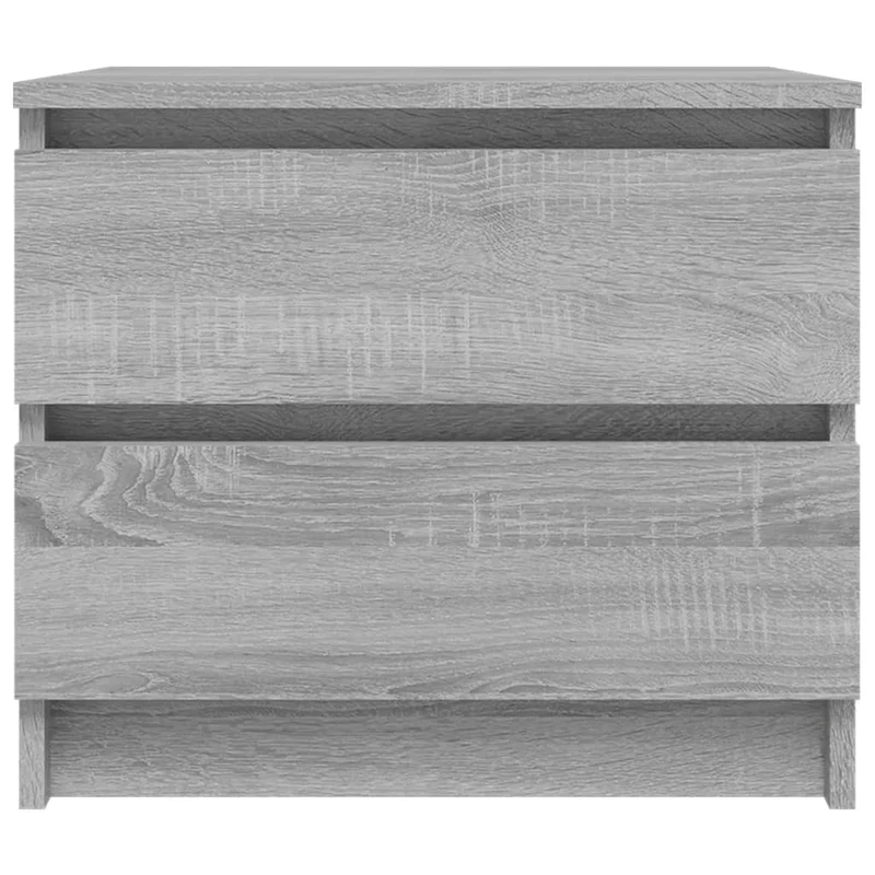 Table de chevet avec deux tiroirs 50 x 39 x 43,5 cm bois d'ingénierie gris DEC034680