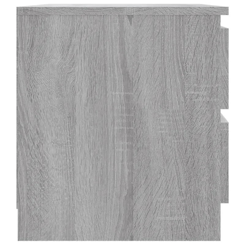 Table de chevet avec deux tiroirs 50 x 39 x 43,5 cm bois d'ingénierie gris DEC034680