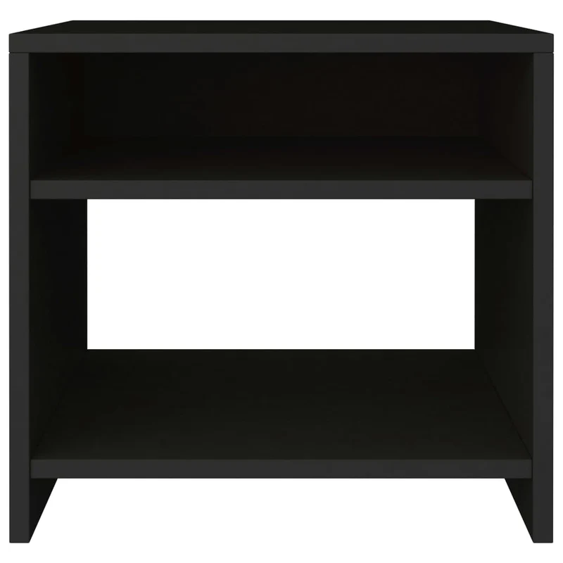 Lot de 2 tables de chevet avec compartiment ouvert et étagère 40 x 30 x 40 cm bois d'ingénierie noir DEC035503