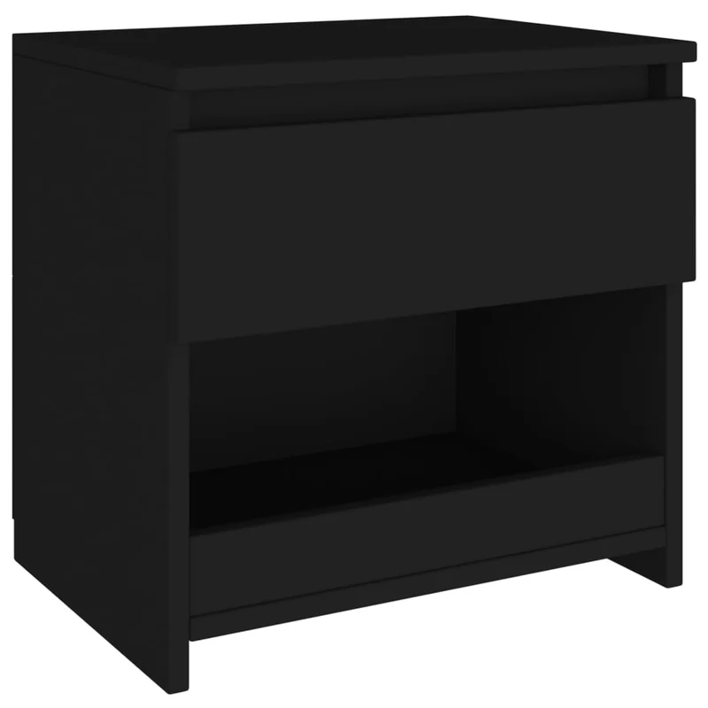 Lot de 2 tables de chevet avec tiroir et compartiment ouvert 40 x 30 x 39 cm aggloméré noir DEC035500