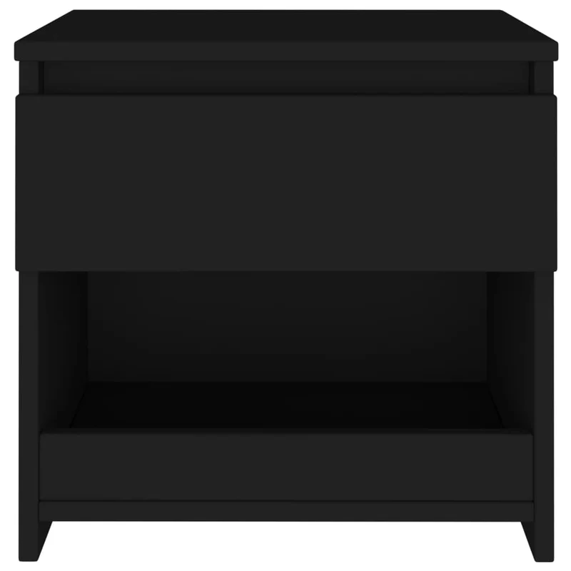 Lot de 2 tables de chevet avec tiroir et compartiment ouvert 40 x 30 x 39 cm aggloméré noir DEC035500