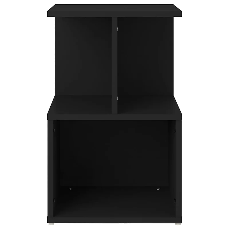 Lot de 2 tables de chevet avec étagère et compartiment 35 x 35 x 55 cm bois d'ingénierie noir DEC035476