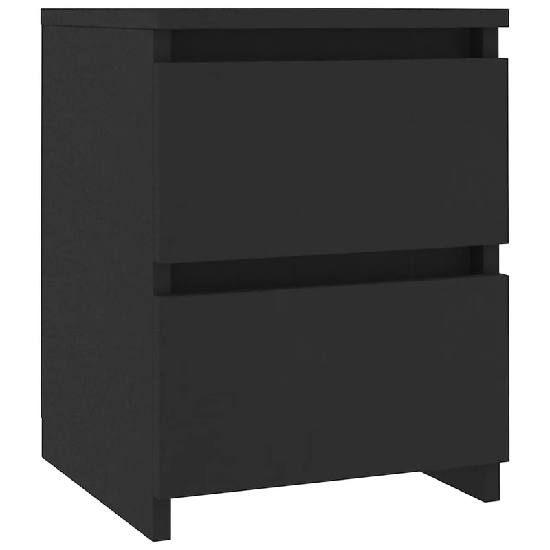 Lot de 2 tables de chevet avec deux tiroirs 30 x 30 x 40 cm bois d'ingénierie noir DEC035456