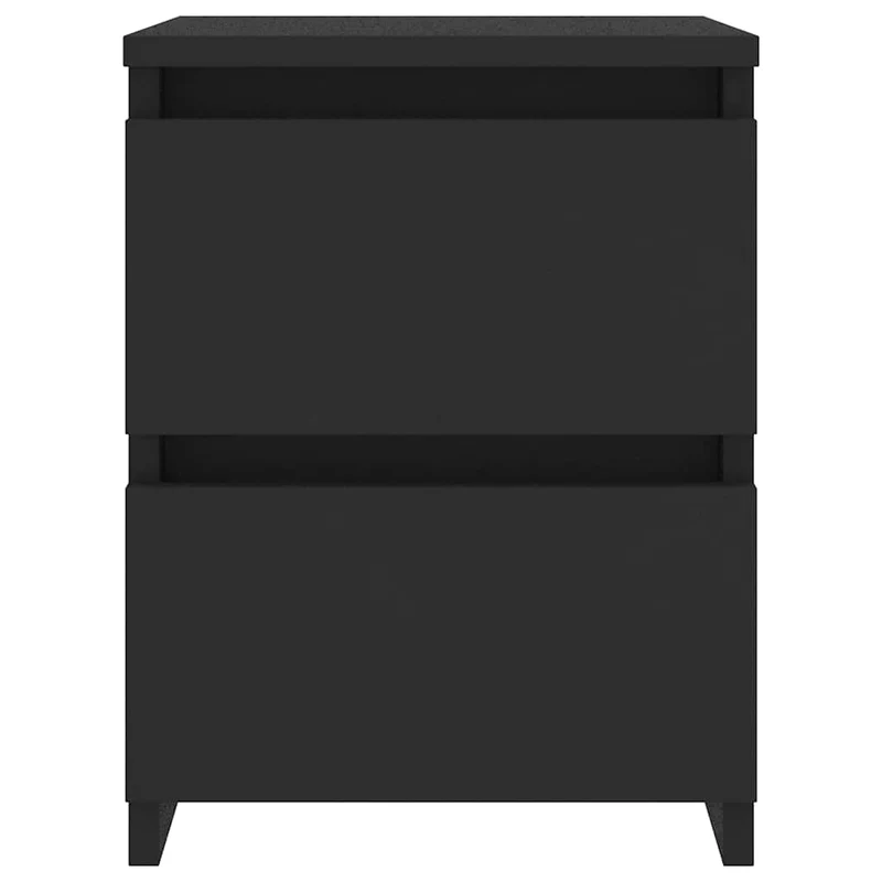 Lot de 2 tables de chevet avec deux tiroirs 30 x 30 x 40 cm bois d'ingénierie noir DEC035456