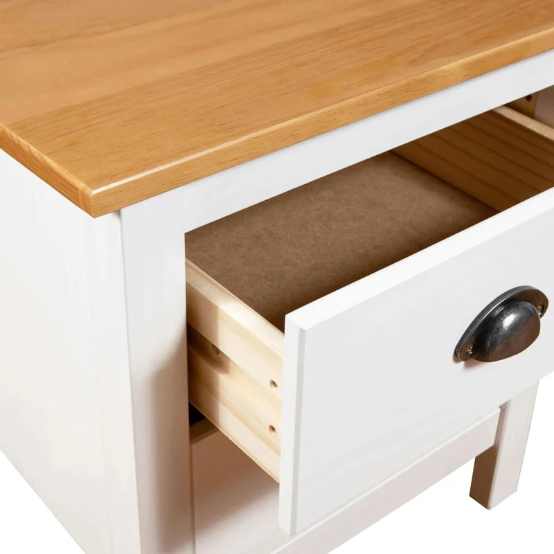 Lot de 2 tables de chevet avec tiroir et étagère 46 x 35 x 49,5 cm bois de pin blanc DEC035415