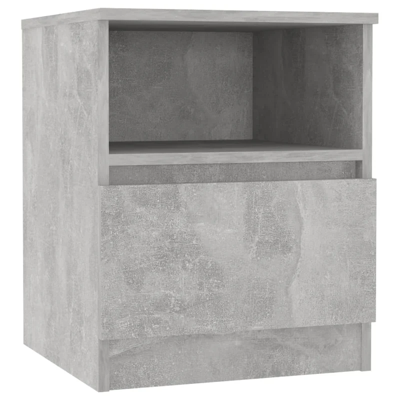 Lot de 2 tables de chevet avec tiroirs et compartiment ouvert 40 x 40 x 50 cm aggloméré gris DEC035389
