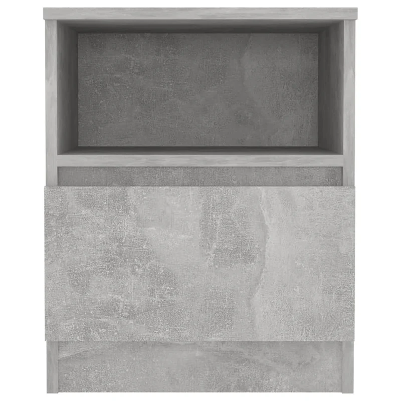 Lot de 2 tables de chevet avec tiroirs et compartiment ouvert 40 x 40 x 50 cm aggloméré gris DEC035389