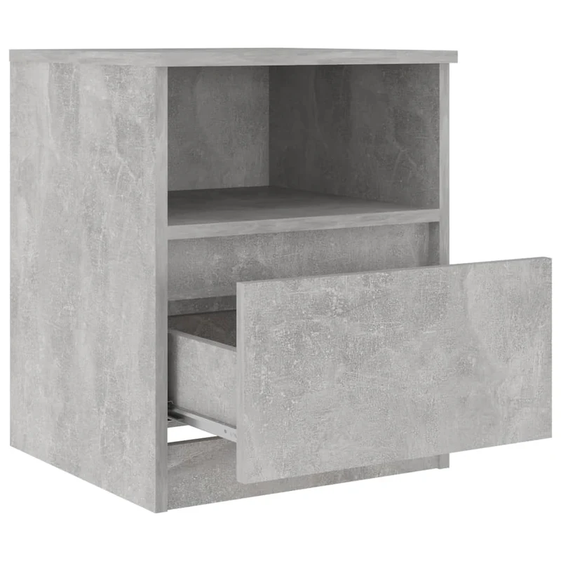 Lot de 2 tables de chevet avec tiroirs et compartiment ouvert 40 x 40 x 50 cm aggloméré gris DEC035389